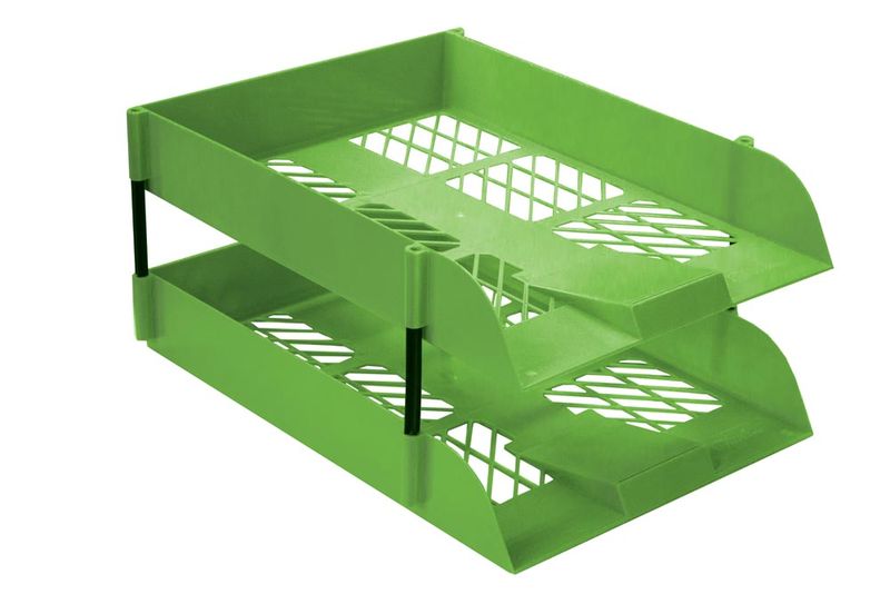 Treeline Desk Letter Tray Set 2 Tier - Lime Green