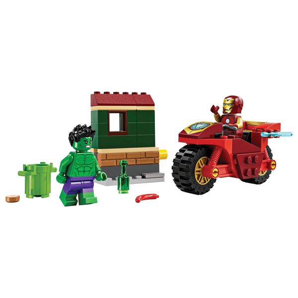 LEGO 76287 Marvel Iron Man with Bike and The Hulk Toy Set - Parallel Import