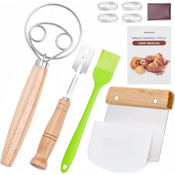 Danish Dough Whisk with Sourdough Scoring Tool, Bread Making Tools