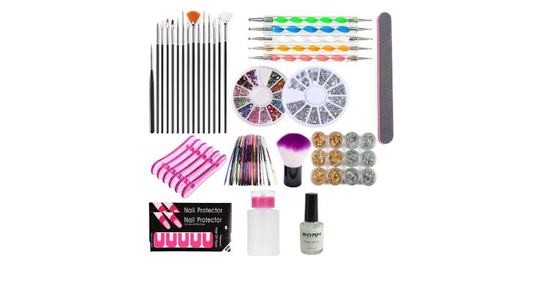 UV/LED Nail Art Design Tools Sticker &amp; Decoration Kit BB - 31 Piece