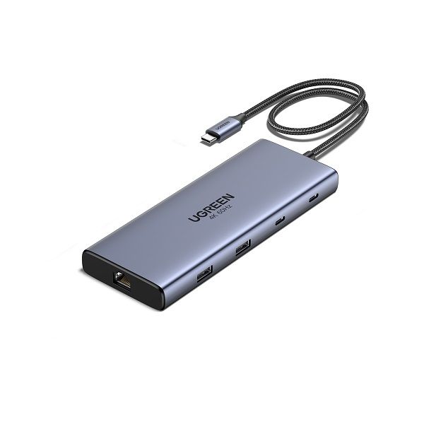 UGreen 45380 USBC 10IN1 2XHDMI+USB-A/C Docking Station-GY