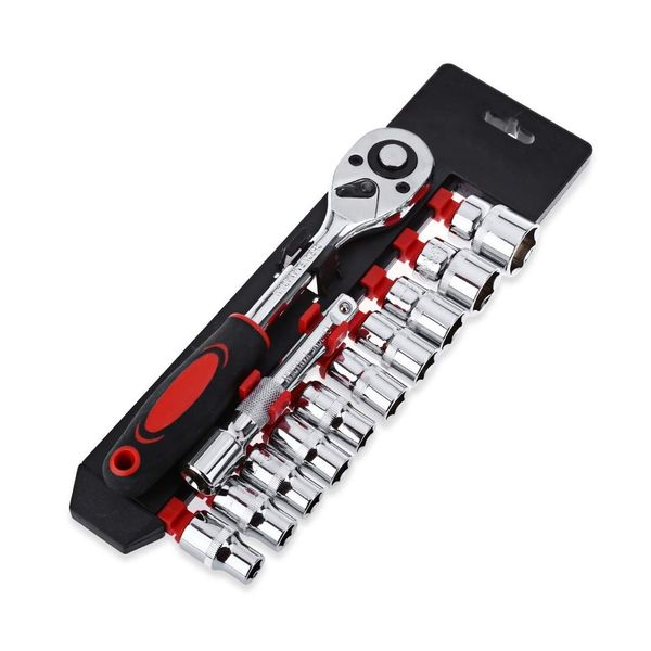 12-in-1 Combination Socket Wrench Set with 1/2-Inch Drive Ratchet Spanner