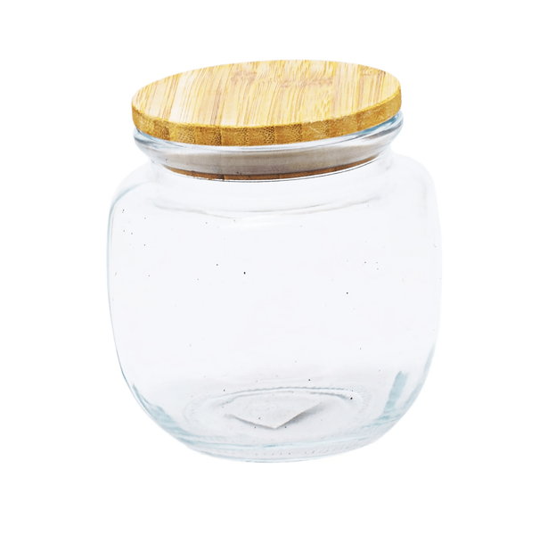 Canister Round Glass with Bamboo Lid - Kitchen Essentials