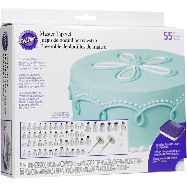 Wilton Master Cake Decorating Standard Coupler Flower Nail Nozzle Tip Set