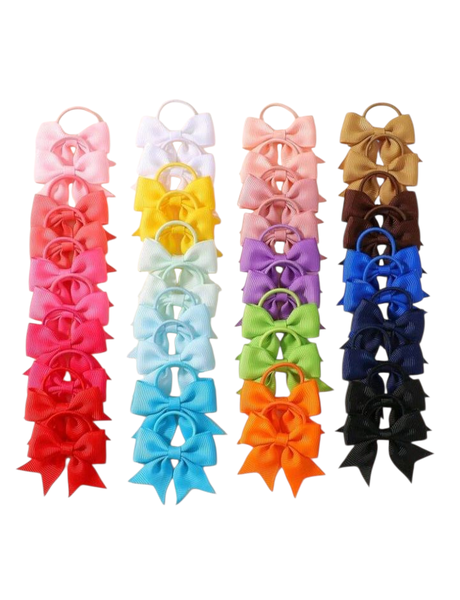 30-piece Macaron Colour Bowknot Hair Clips