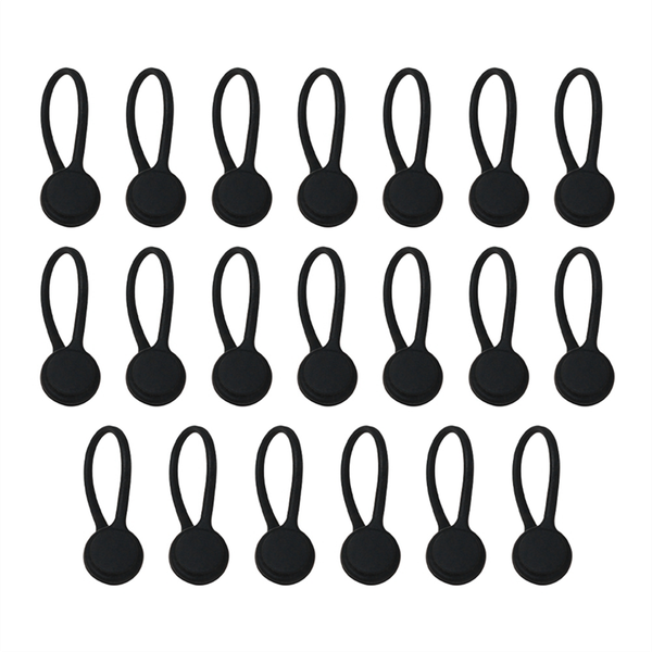 20Pcs Cable Organizer Minimalist Silicone Cable Organizer Black