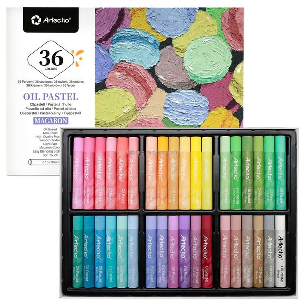 Artecho Soft Oil Pastel Set of 36 Macaron Colours Professional Range