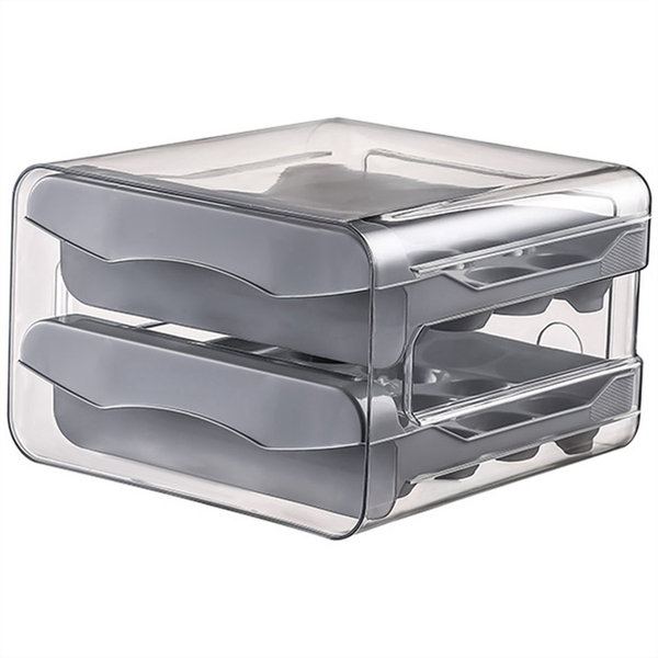 32 Grid Egg Holder Household Egg Storage Box For Fridge (Gray)
