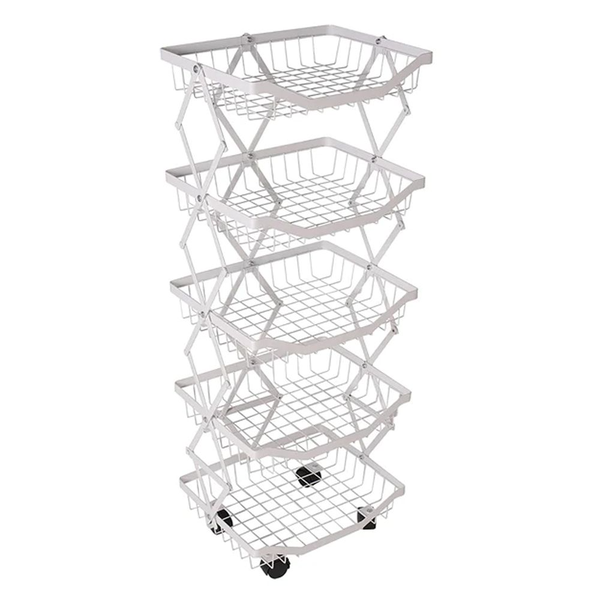 Metal Collapsible Fruit and Vegetable 5 Stand Kitchen Vegetable Stand