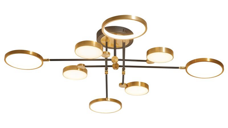 Bright Star 8-Light Bronze &amp; Black LED Ceiling Fixture 40-Watt, CCT - CF472