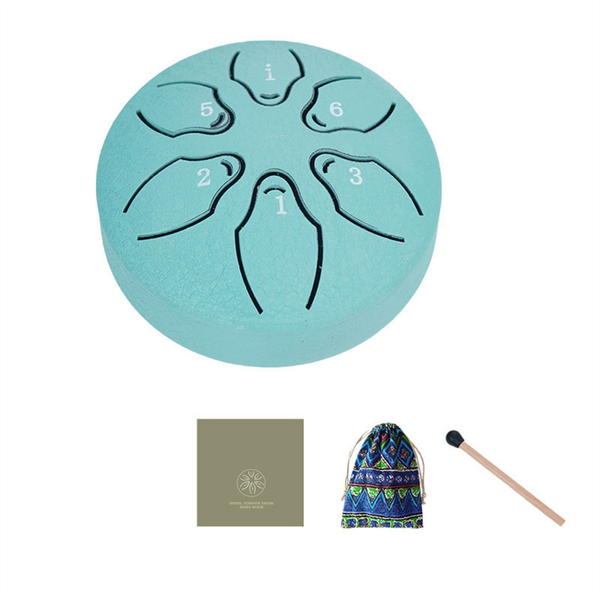 3 Inch 6 Tone Outdoor Steel Tongue Drum Rain Drum Dark Green