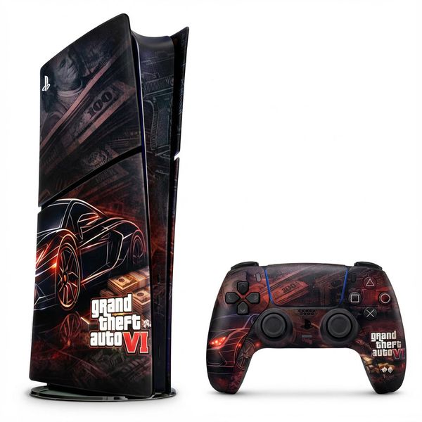 Skin Compatible with PS5 Slim Digital (No Disc): Grand Theft Auto VI Street