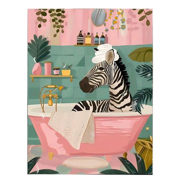 Decor Waterproof Fabric Zebra Shower Curtain 150cm