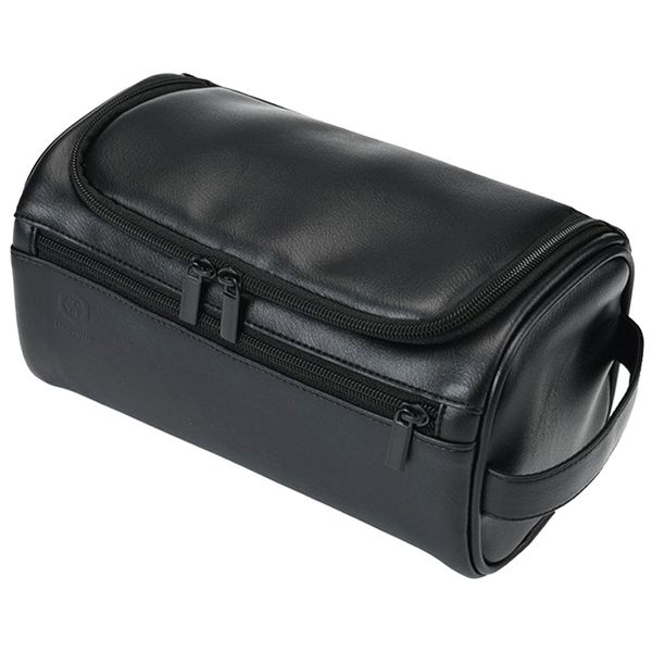 Dezvous Toiletry Bag for Men with Hook PU Storage Bag Waterproof