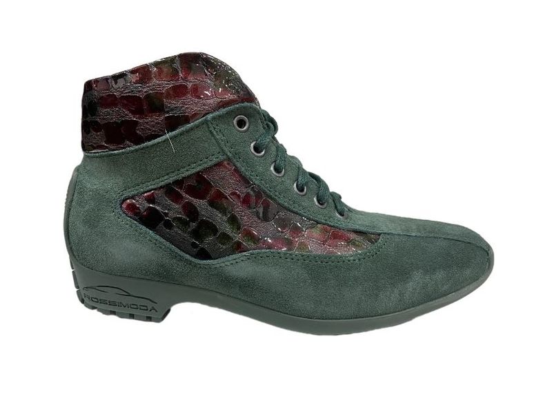 ROSSIMODA - Suede/Croc look Mens Lace Up Ankle Boots