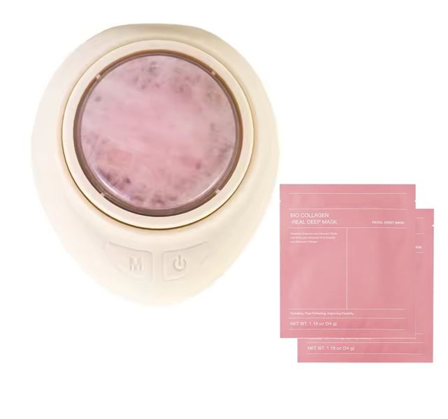 Natural Jade Stone Light Therapy Massage Device and Sheet Masks