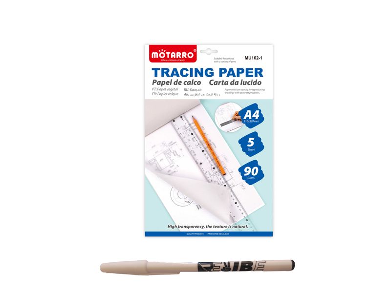 Binding Tracing Sketch Carbon Paper White 90g 5 Sheets With ReVibe Pen