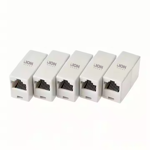 LH Dual Head Ethernet Cable Connector Adapter Extender - 5 Pack