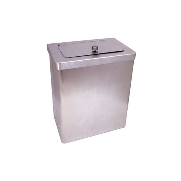 Stainless Steel Wall Mounted Sanitary or She Bin - Large