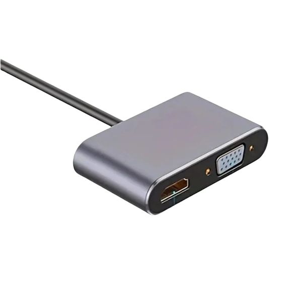 4-in-1 Type C Hub with HDMI VGA USB 3.0 and 100W PD Charging for Laptop