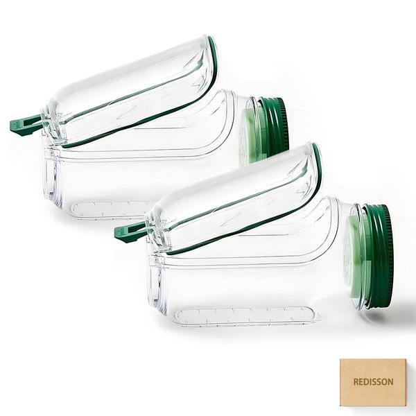 2-Packs Portable Salad Container, Salad Pod Mason Jar Side Open - 32oz