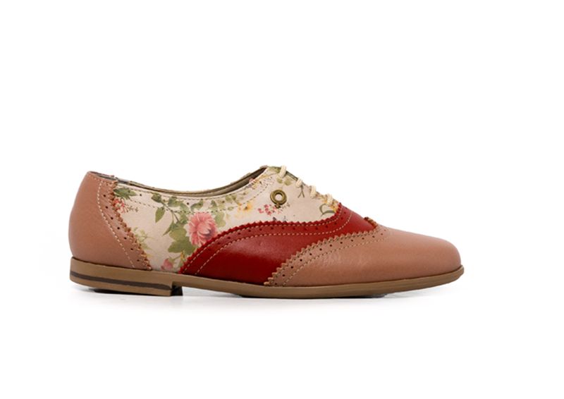 Bronx Woman Ella Red/Floral Lace-up