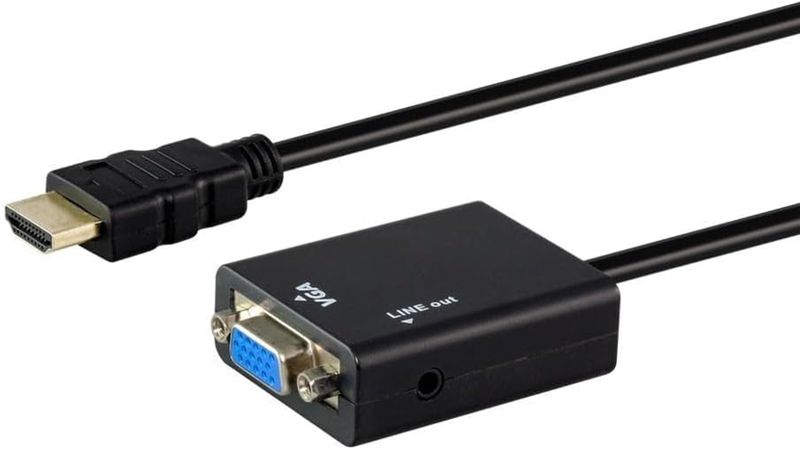 SlingTech HDMI Male To Female VGA With 3.5mm Audio Socket Adaptor