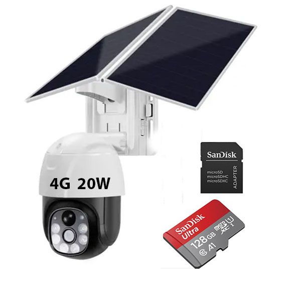 Solar Powered 4G CCTV Security Camera with 128GB Storage