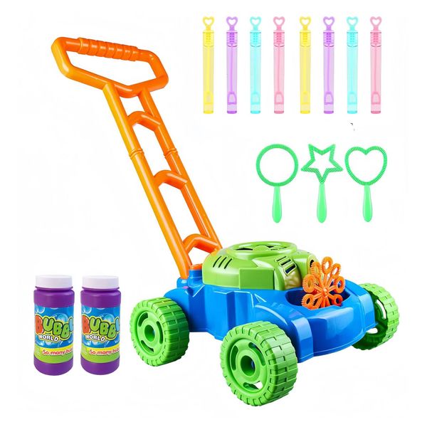 Bubble Lawn Mower for Toddlers With Solutions&amp;Sticks