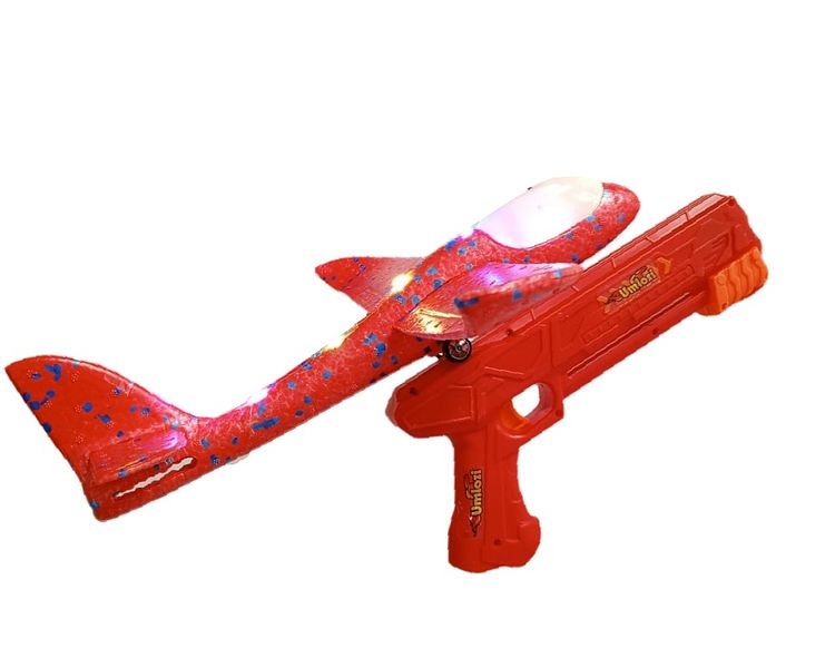 Airplane Foam Glider &amp; Gun Launcher - 2 Flight Modes