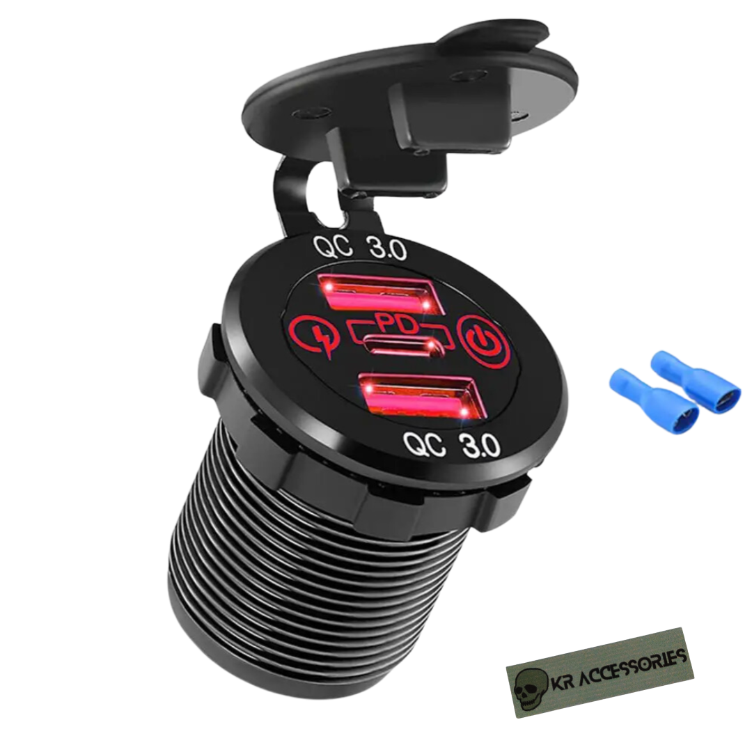120W Auto Steckdose 12V Zigarettenanzünder Mit USB QC3.0 & Voltmeter - 120W Doppelsteckdose Für Auto 12V Ladegerät Auto