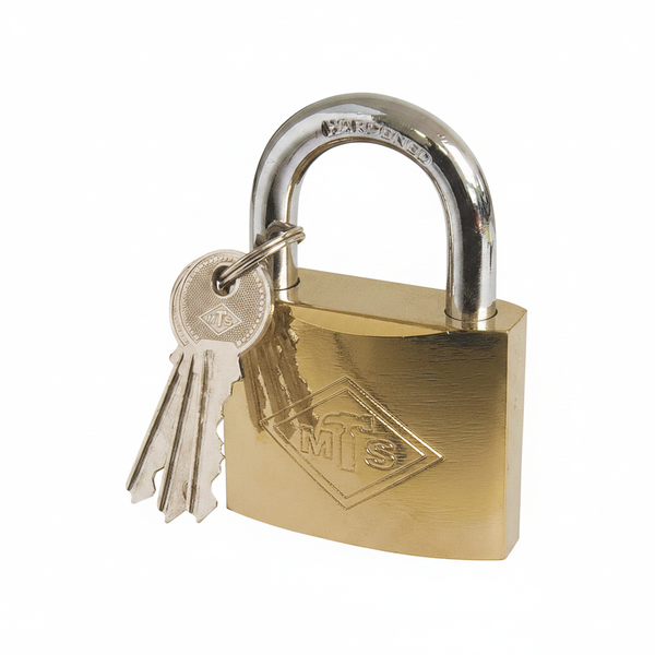 MTS Brass Plated Padlock 32mm - Durable Security Lock for Gates &amp; Lockers