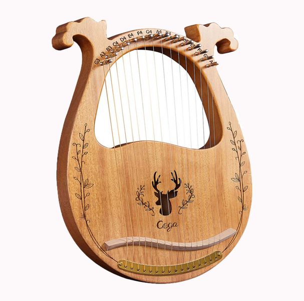 16 Metal Strings Lyre Harp Box Mahogany Backboard String Instrument