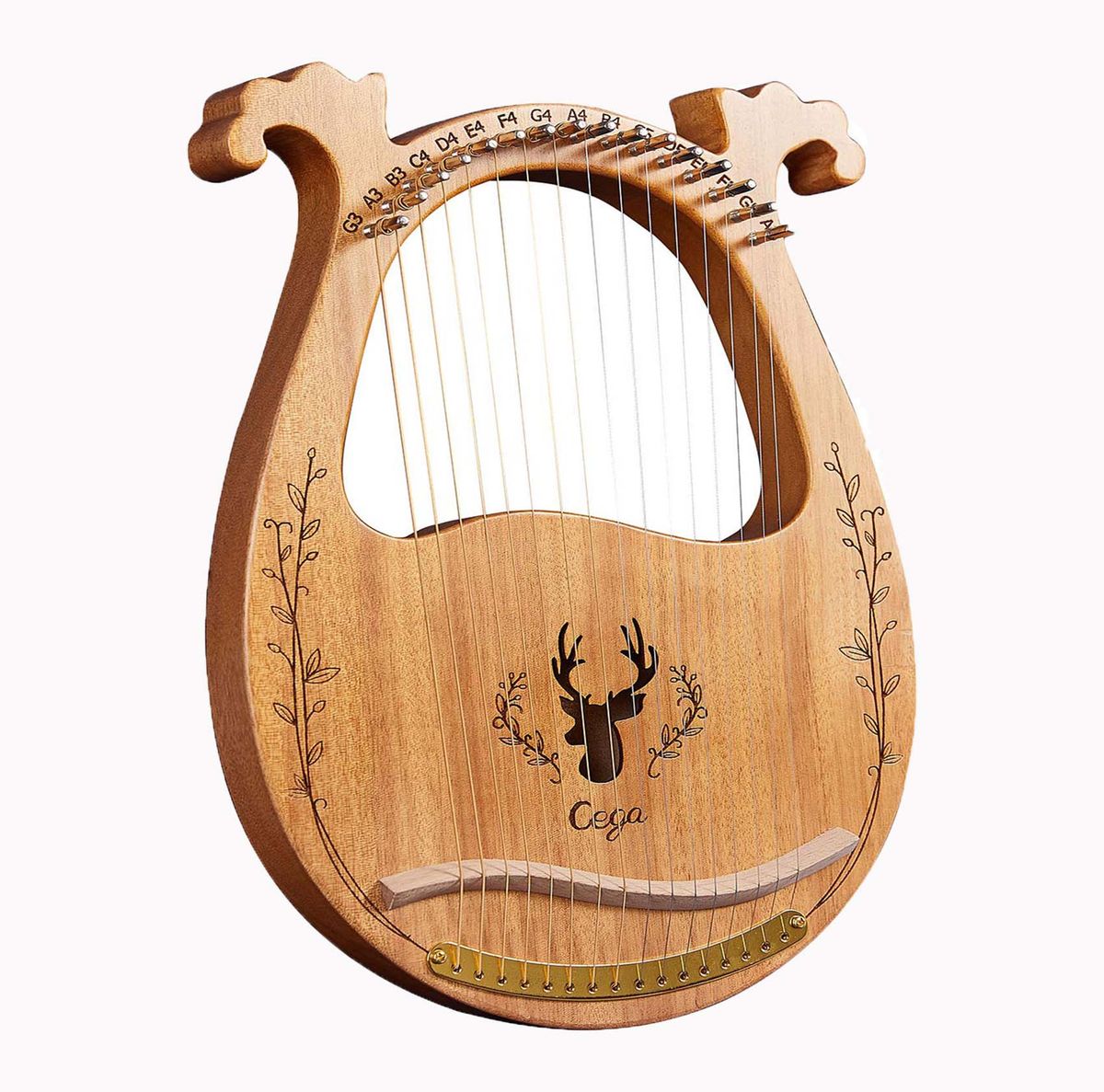 16 Metal Strings Lyre Harp Box Mahogany Backboard String Instrument