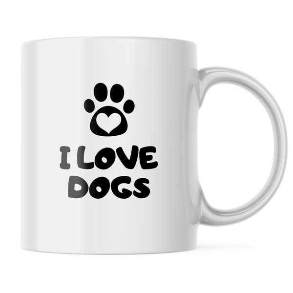 Ceramic I love dogs Mug - White - 11 OZ