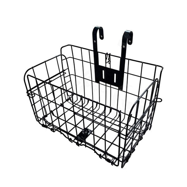 Folding Bike Front Basket Fold-Up Detchable Hanging Bike Basket Cargo Rack