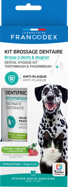 Complete Dog Dental Hygiene Kit - Toothpaste, Toothbrush &amp; Finger Brush