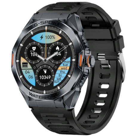 IP68 Waterproof Outdoor Smart Watch With Multiple Language Support - Black Image