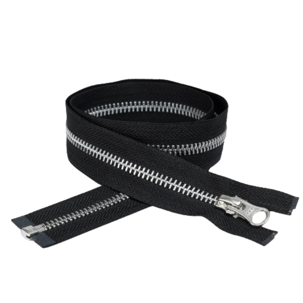 YKK Open End Zip - 10 Pack Black/Silver