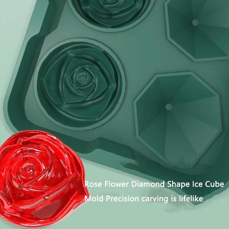 Creative 3D Rose Diamond Shape Silicone Ice Cube Mold with Lid, Shop  Today. Get it Tomorrow!