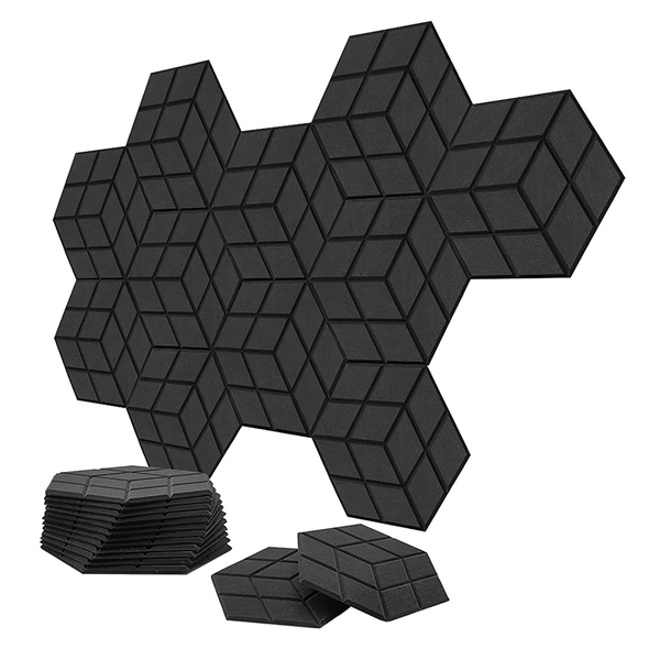 12 Pack Self-Adhesive Acoustic Sound Proof Foam Panels 13.8 X 12 X0.4Inch,F