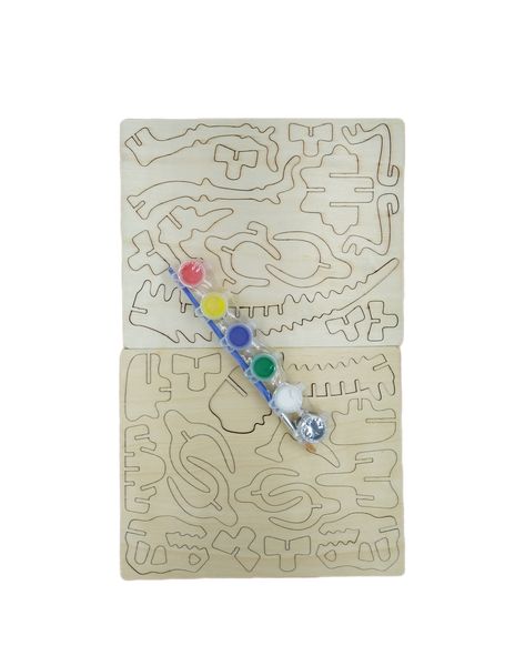 Wooden 3D Buildable Dinosaur- Paint Set