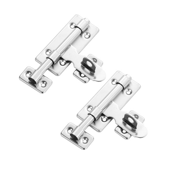 2Piece 4-Inch Stainless Steel Pin Door Bolt - For Doors, Windows, Drawers, and Cabinets
