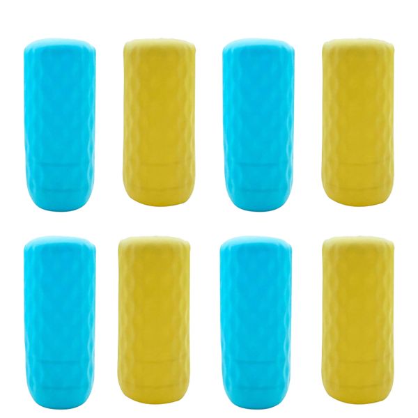 Silicone Leak-Proof Travel Bottle Covers - 8 Piece Set (Blue &amp; Yellow)