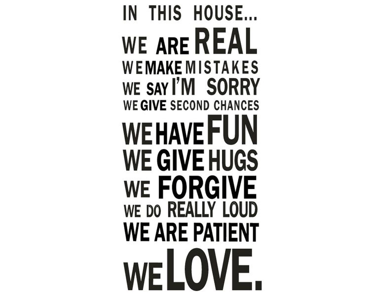 Fantastick - In This House Vinyl Wall Poetry