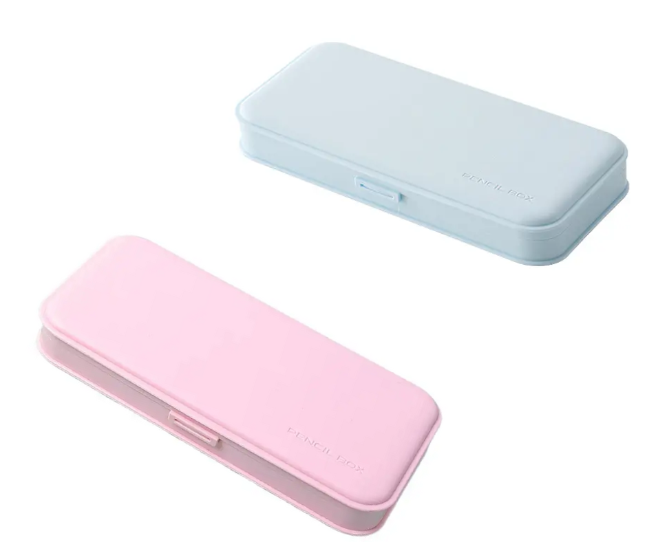 School Office Stationary Pencil Case Box Combo - 2 Pack - Blue and Pink ...