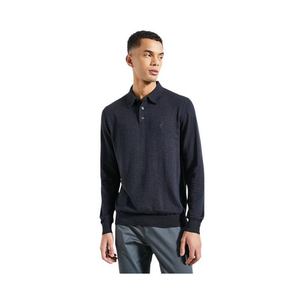 Polo Mens Cotton Long Sleeve Golfer Knitwear - Navy