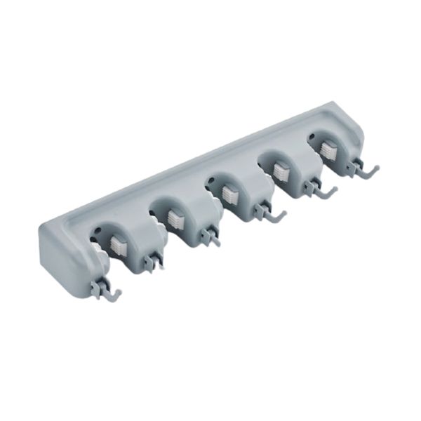 Mop and Broom Holder 5 Position and 6 Hooks Wall Mounted Organizer