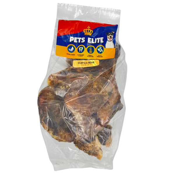 Pets Elite Smoked Scapula Chew Bone (3 Pack) - Natural Long-Lasting Chew
