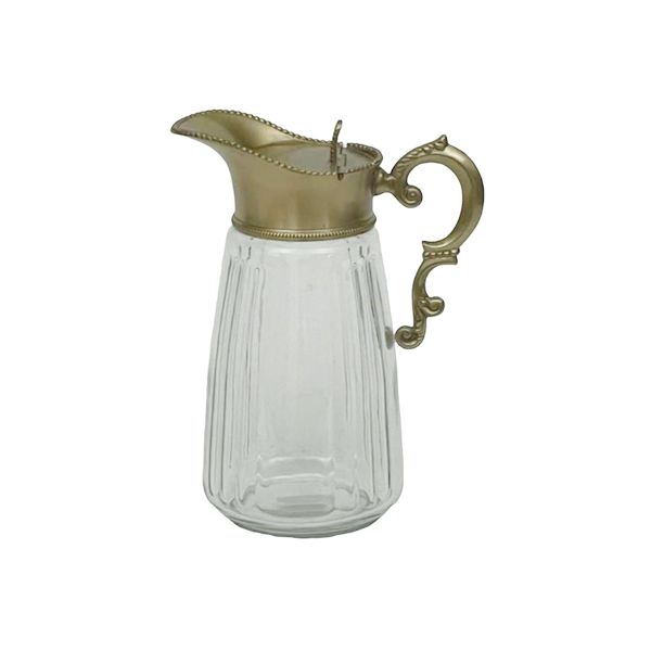 YB Ambiente - Jug Glass Beaded Brass With Lid